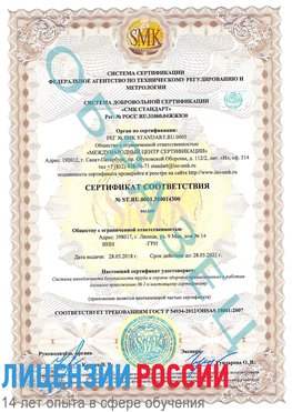 Образец сертификата соответствия Рязань Сертификат OHSAS 18001